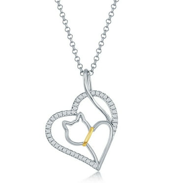 Jewelry Cloth & Pouch Womens .925 Sterling Silver Cubic Zirconia Cross Open Heart Pendant 